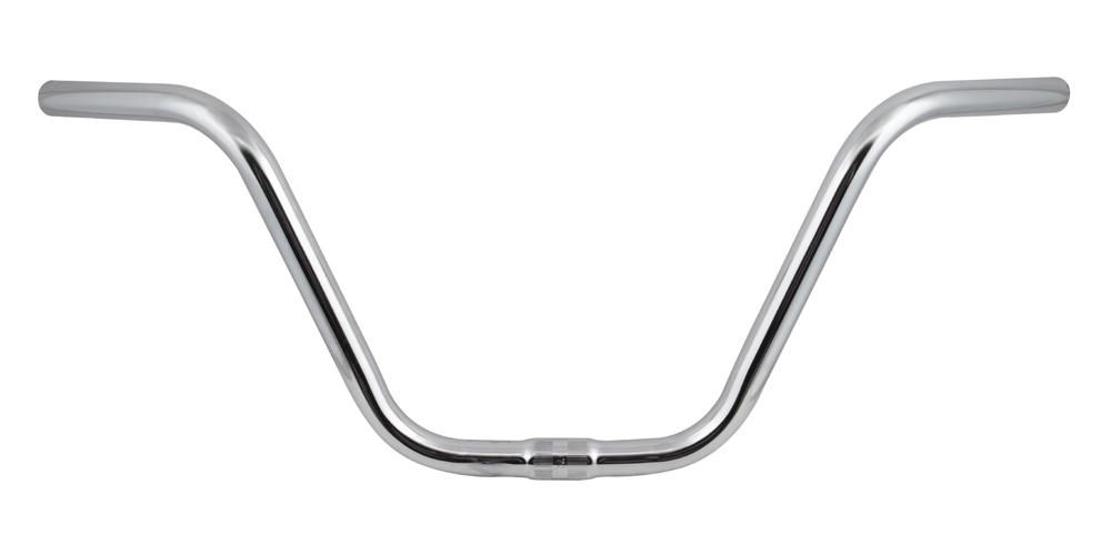 Handlebar Jr High rise, Chrome for single bolt stem. 24" width, 9" rise & 1" center. Like on Worksman Tricycles